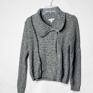 New York & Company side zip moto sweater jacket M